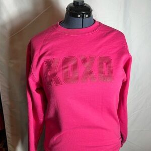 Port and Company Pink Sweatshirt with XOXO Design